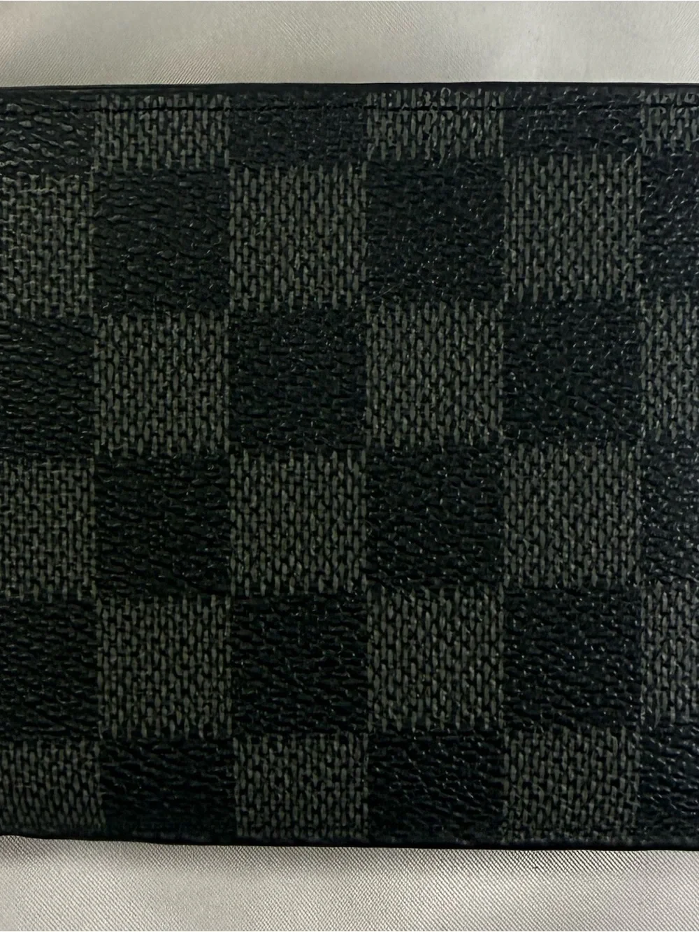 Louis Vuitton Black Grey Checkered Bifold Wallet